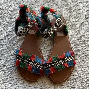Colorful Fringe Women's Sandals